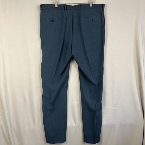 Dockers Dress Pants Mens 38 X 32 Blue Plaid Stretch Straight Leg Formal Business - Picture 3 of 5